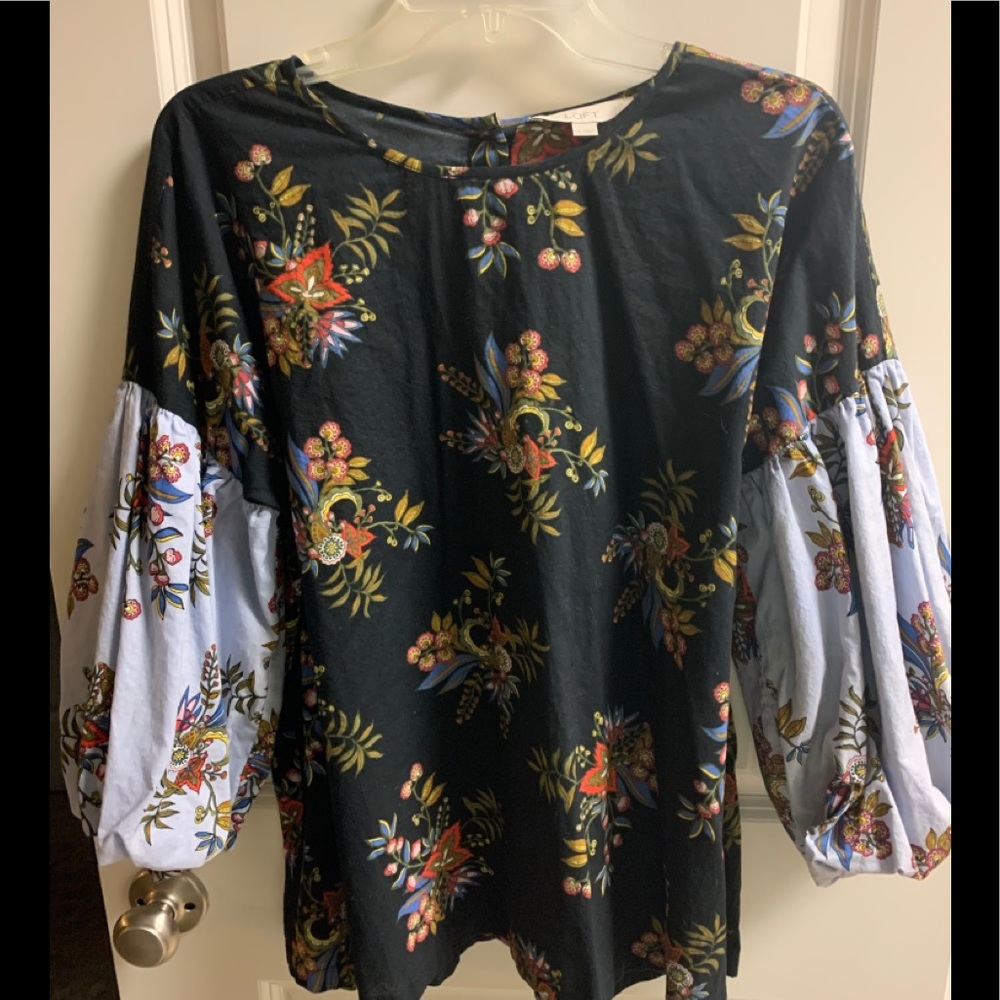Loft Statement Sleeve floral blouse